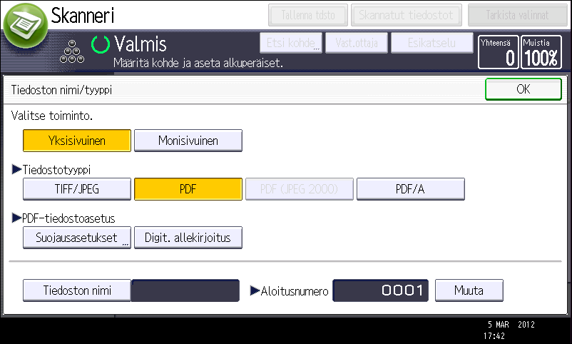 Tiedoston tyypin määrittäminen Tiedoston tyypin määrittäminen Tässä kerrotaan, miten määritetään lähetettävän tiedoston tiedostotyyppi.