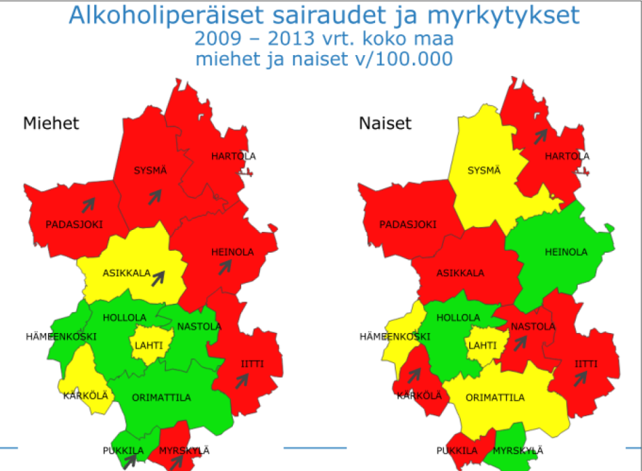 1989-2013 Alkoholi Itsemurhat miesten tilanne on