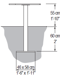 M58470-347P 600 mm maa-asennusankkuri (ei betonointia) M58470-30P pinta-asenteinen (laajennuspultit)