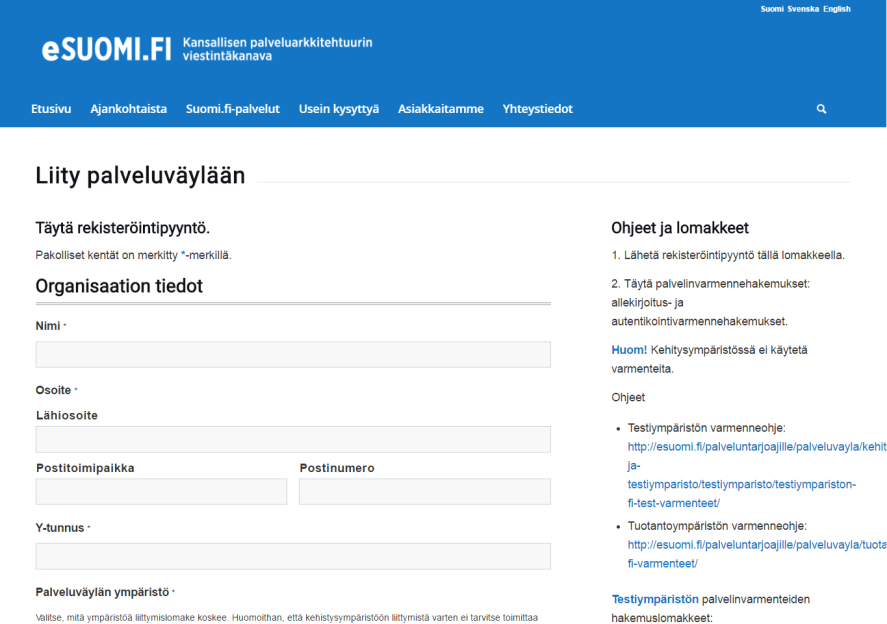 Toimi näin liittyäksesi 1) Lähetä rekisteröintipyyntö esuomi.