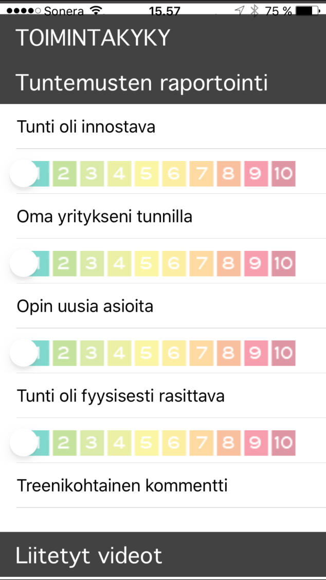 suoritus kuvaten ja arvioiden Unen arviointi sovelluksen