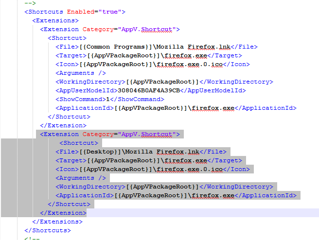 Liite 5. App-v-pakettia ohjaavien deployment.xml-tiedostojen muokkaus Pakettiin kuuluvia jakelua ohjaavien xml-tiedostojen muokkaus onnistuu käyttämällä tekstieditoria.