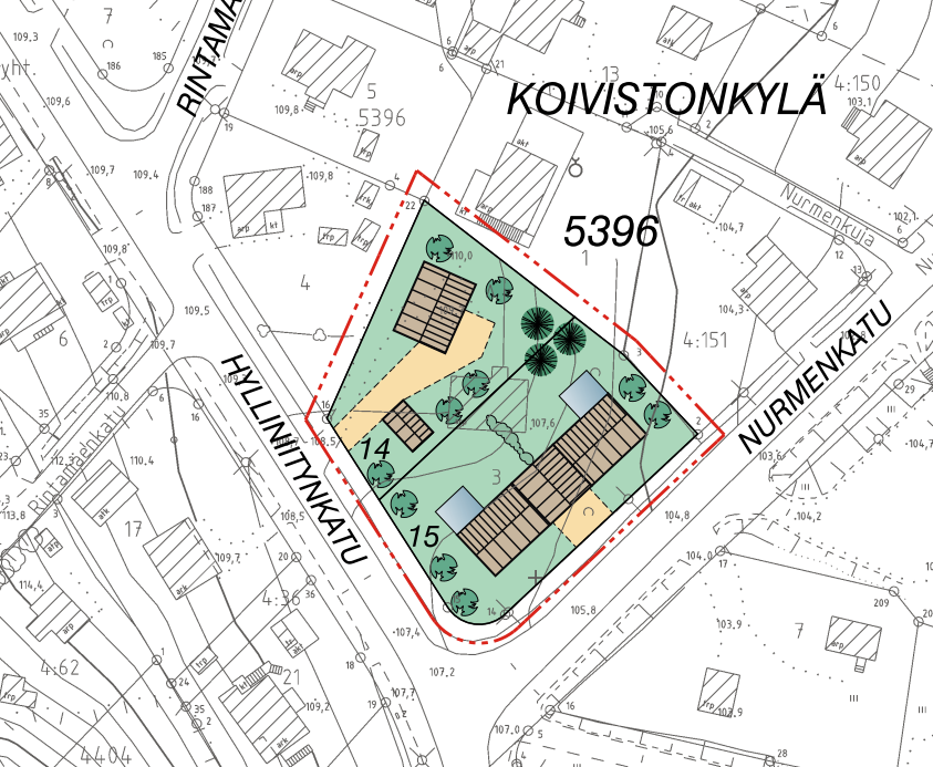 4 (10) 2 LÄHTÖTEDOT 2.1 Maastomalli ja rakennukset Selvitys perustuu Tampereen kaupungin 28.6.