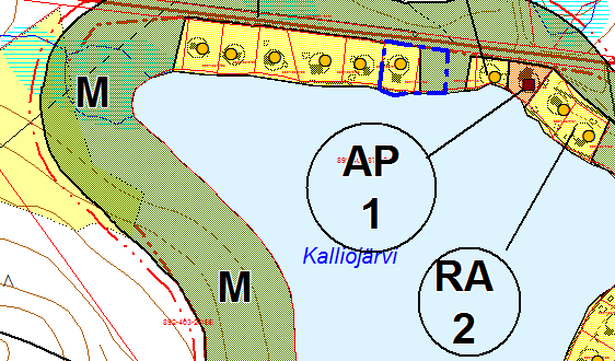 Kuva: Ote Keski-Suomen 4. vaihemaakuntakaavasta.. Kuva: Ote voimassa olevasta yleiskaavasta Kalliojärven osalta.