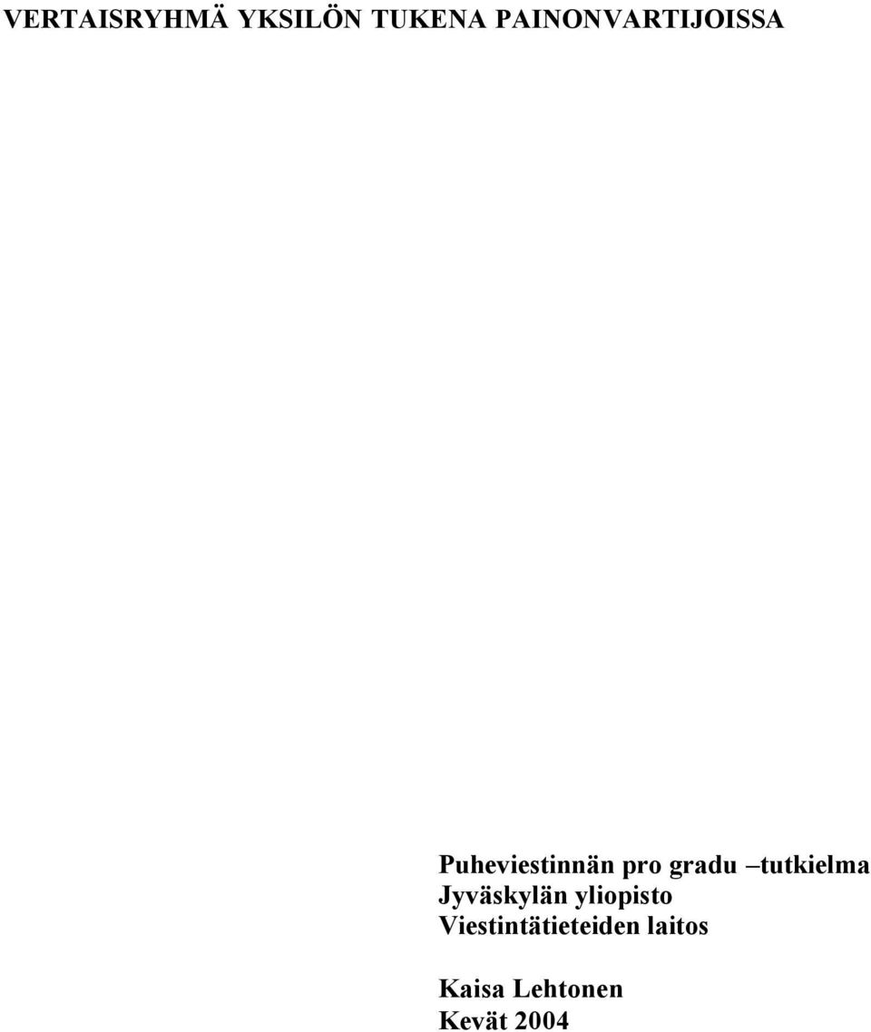 gradu tutkielma Jyväskylän yliopisto
