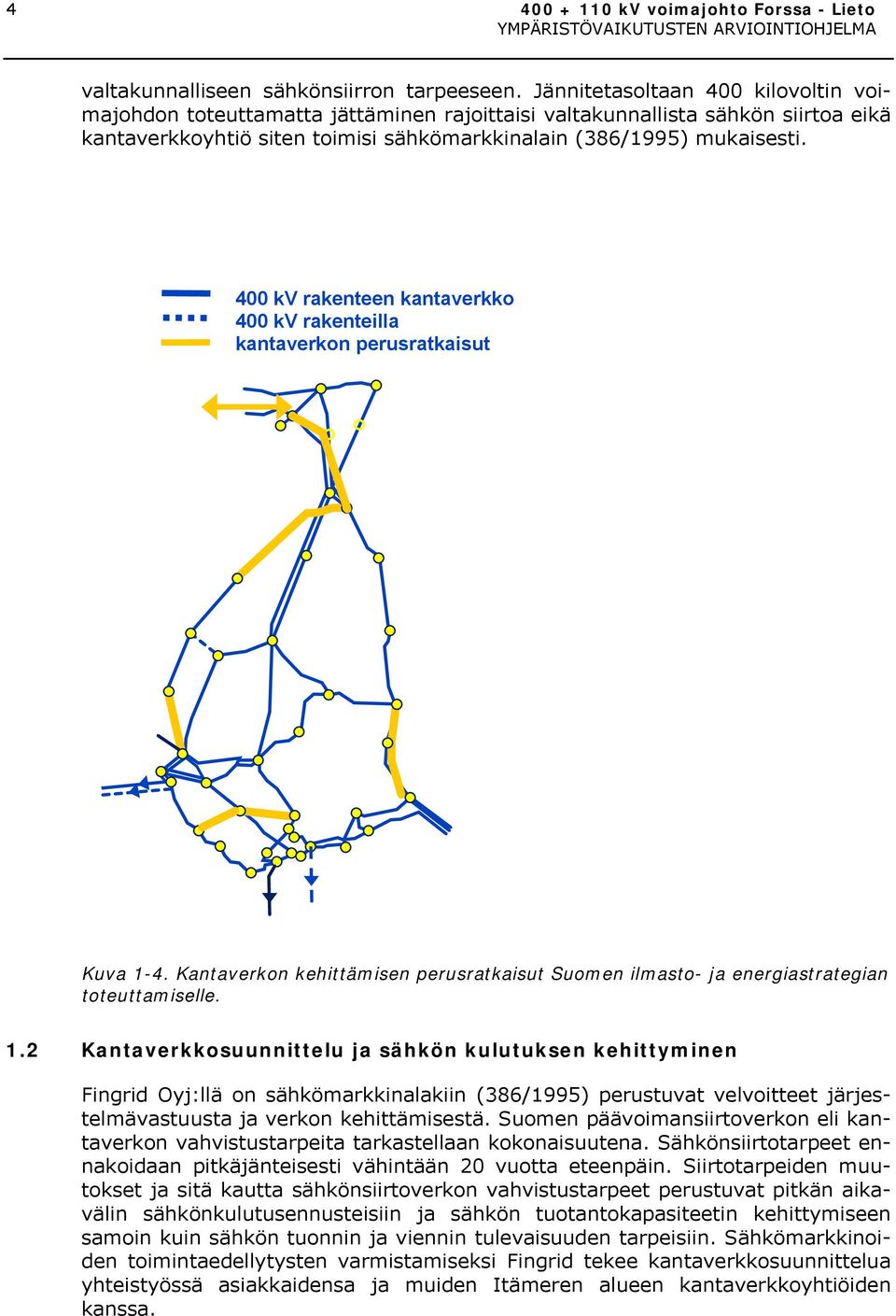 400 kv rakenteen kantaverkko 400 kv rakenteilla kantaverkon perusratkaisut Kuva 1-