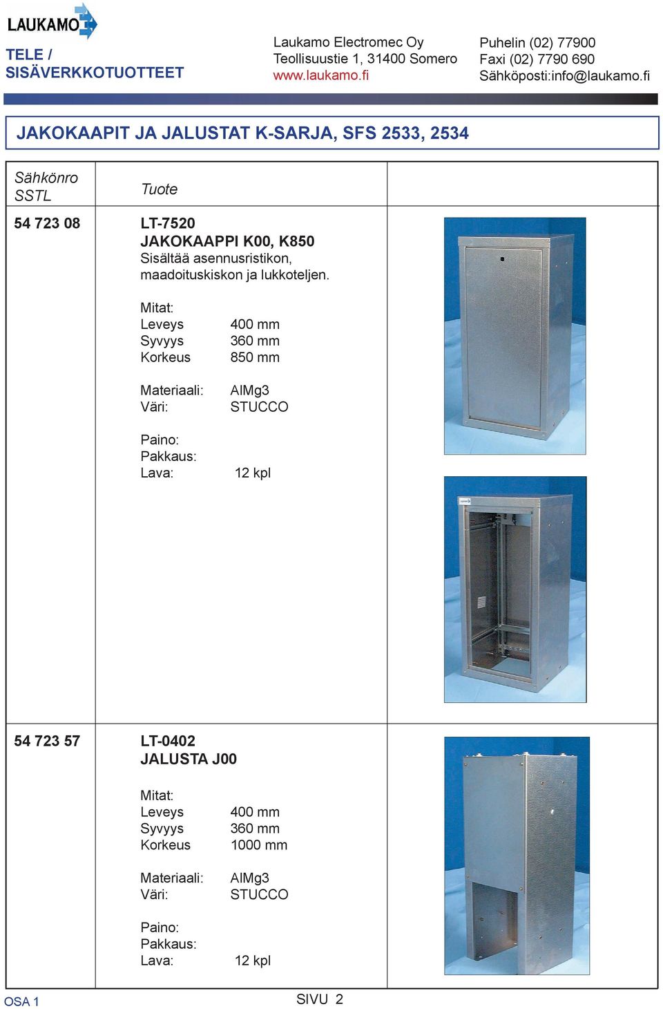 STUCCO 12 kpl 54 723 57 LT-0402 JALUSTA