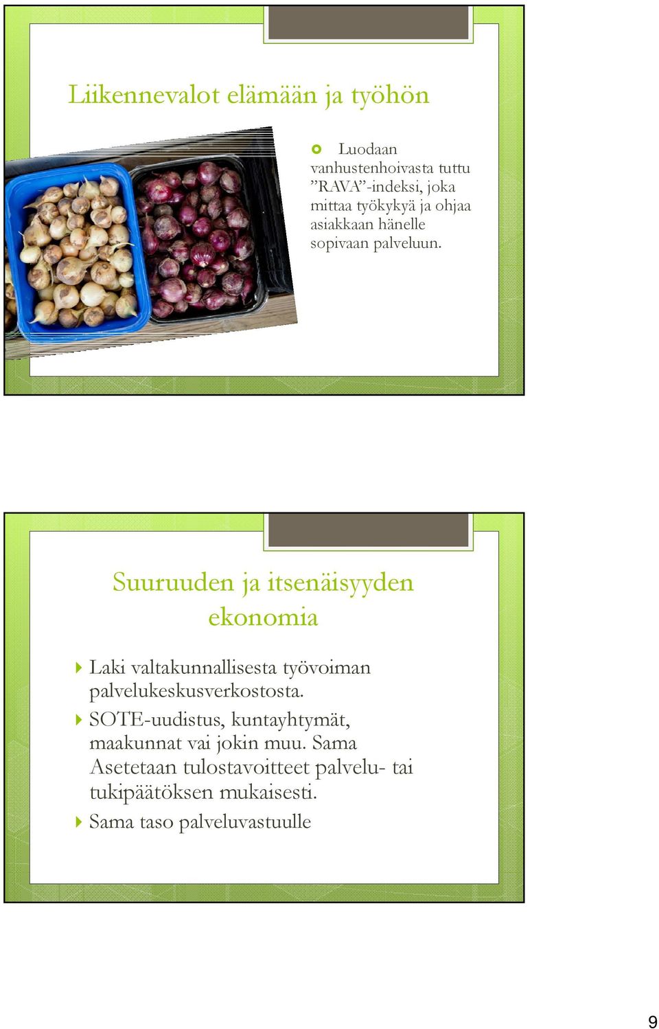 Suuruuden ja itsenäisyyden ekonomia Laki valtakunnallisesta työvoiman palvelukeskusverkostosta.
