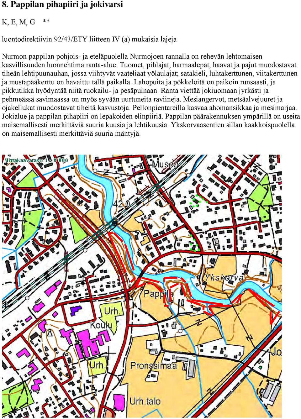 Tuomet, pihlajat, harmaalepät, haavat ja pajut muodostavat tiheän lehtipuunauhan, jossa viihtyvät vaateliaat yölaulajat; satakieli, luhtakerttunen, viitakerttunen ja mustapääkerttu on havaittu tällä