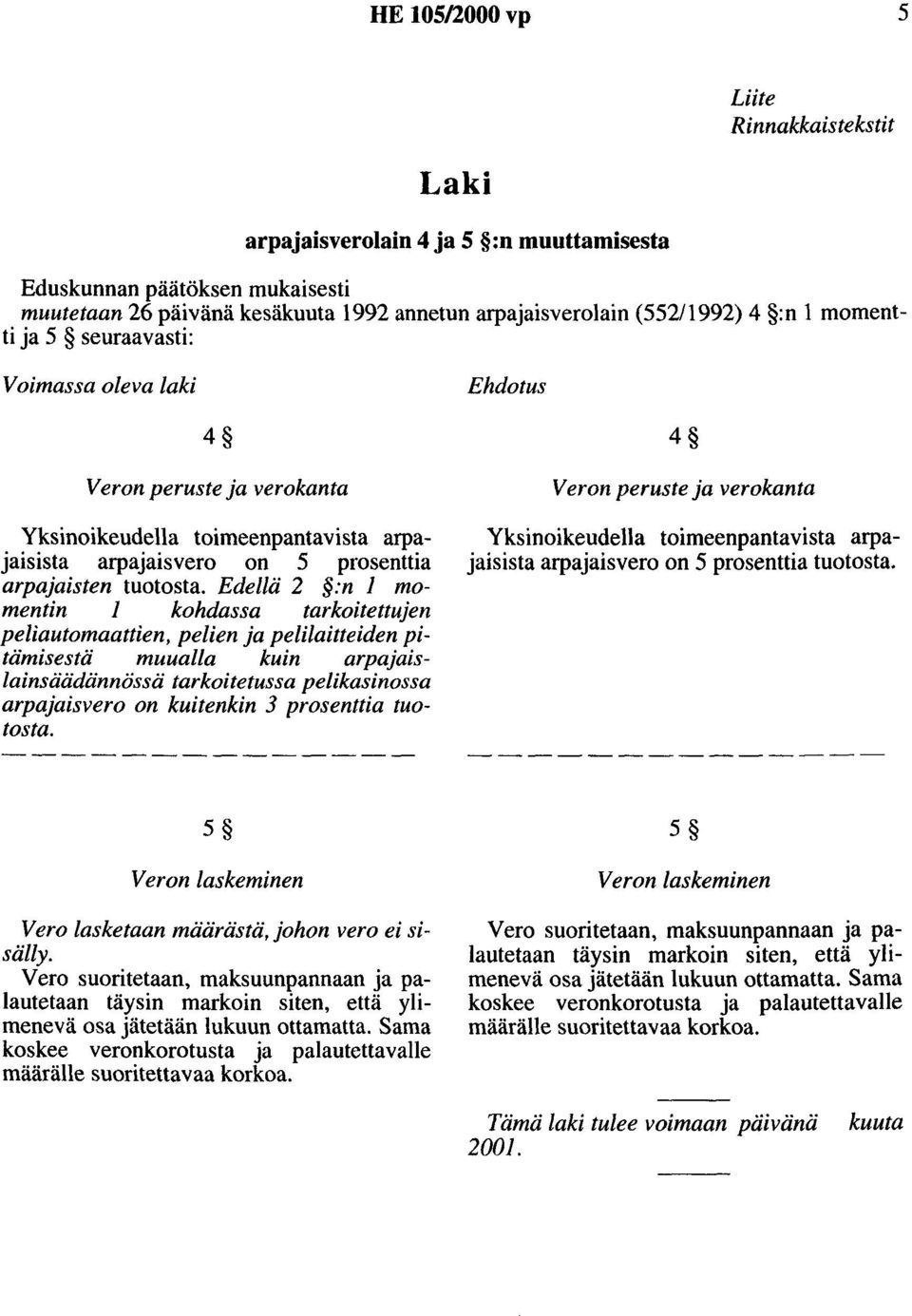 Edellä 2 :n 1 momentin 1 kohdassa tarkoitettujen peliautomaattien, pelien ja pelilaitteiden pitämisestä muualla kuin arpajaislainsäädännössä tarkoitetussa pelikasinossa arpajaisvero on kuitenkin 3