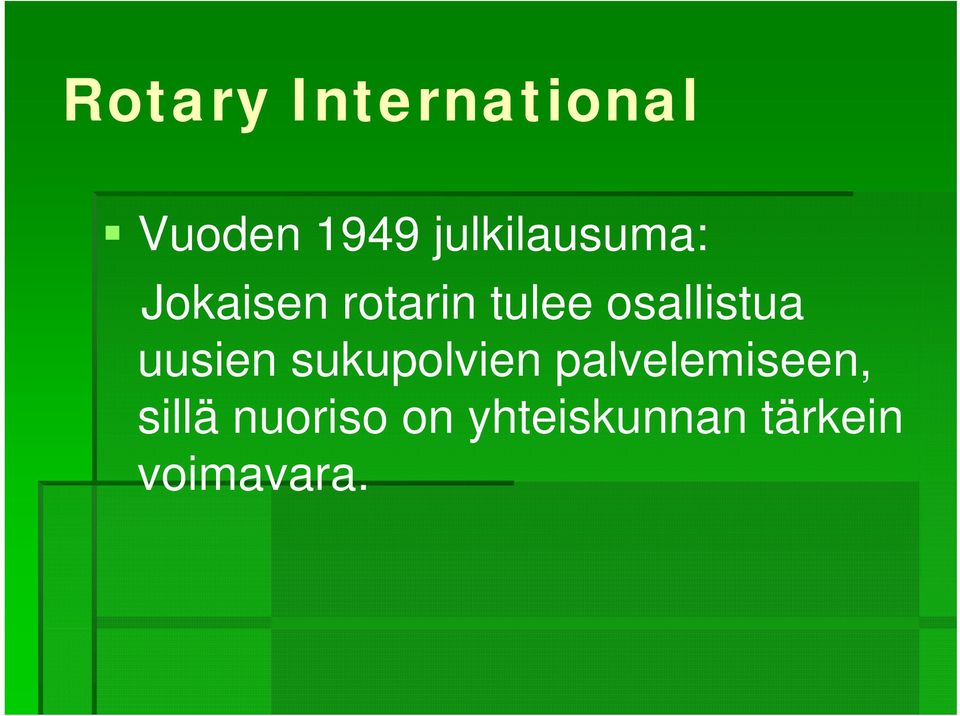 osallistua uusien sukupolvien