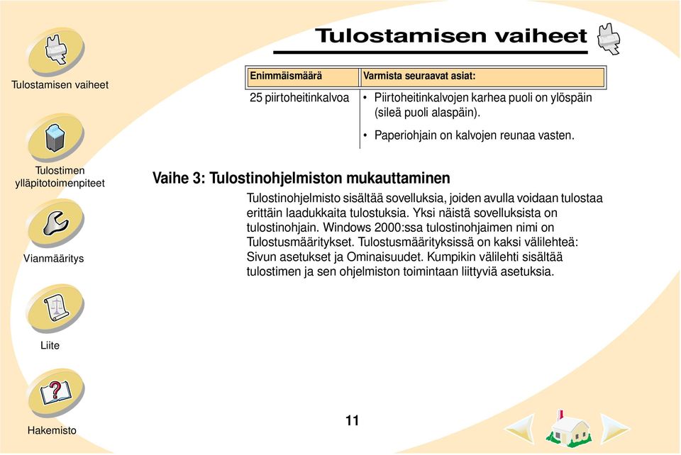 Vaihe 3: Tulostinohjelmiston mukauttaminen Tulostinohjelmisto sisältää sovelluksia, joiden avulla voidaan tulostaa erittäin laadukkaita tulostuksia.