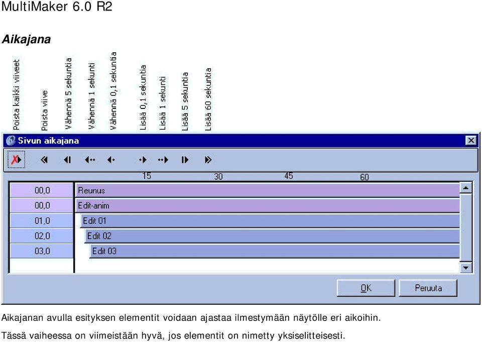 näytölle eri aikoihin.