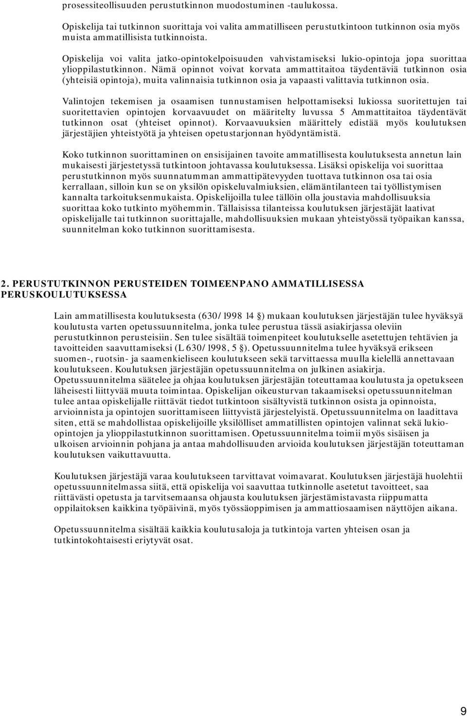 Nämä opinnot voivat korvata ammattitaitoa täydentäviä tutkinnon osia (yhteisiä opintoja), muita valinnaisia tutkinnon osia ja vapaasti valittavia tutkinnon osia.