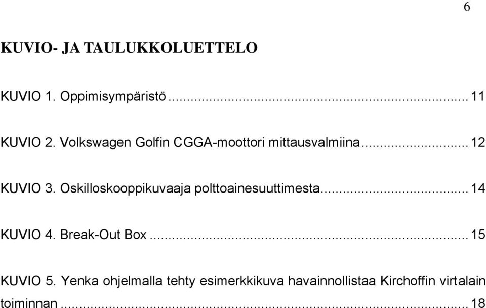 Oskilloskooppikuvaaja polttoainesuuttimesta... 14 KUVIO 4. Break-Out Box.