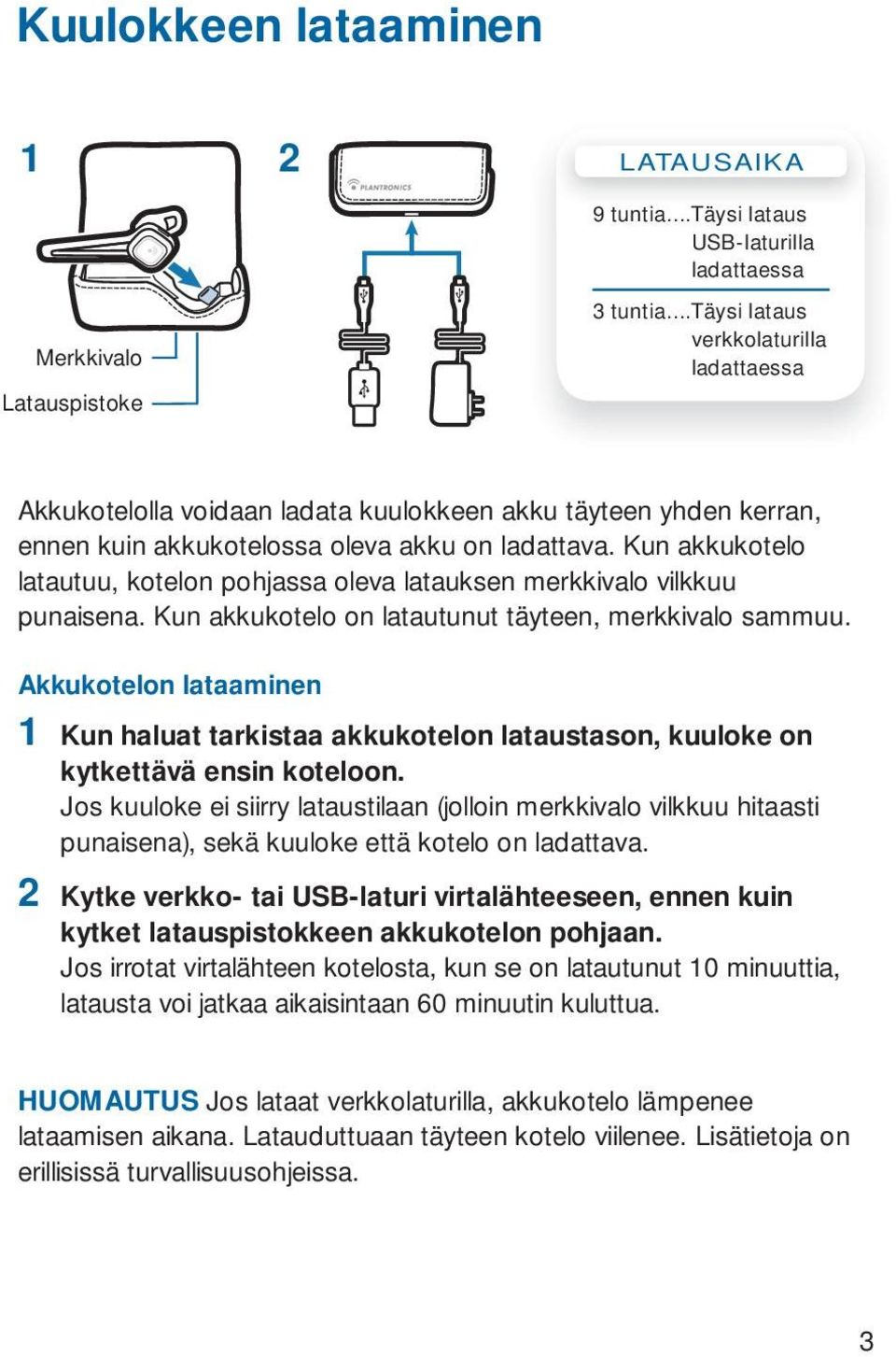 Kun akkukotelo latautuu, kotelon pohjassa oleva latauksen merkkivalo vilkkuu punaisena. Kun akkukotelo on latautunut täyteen, merkkivalo sammuu.