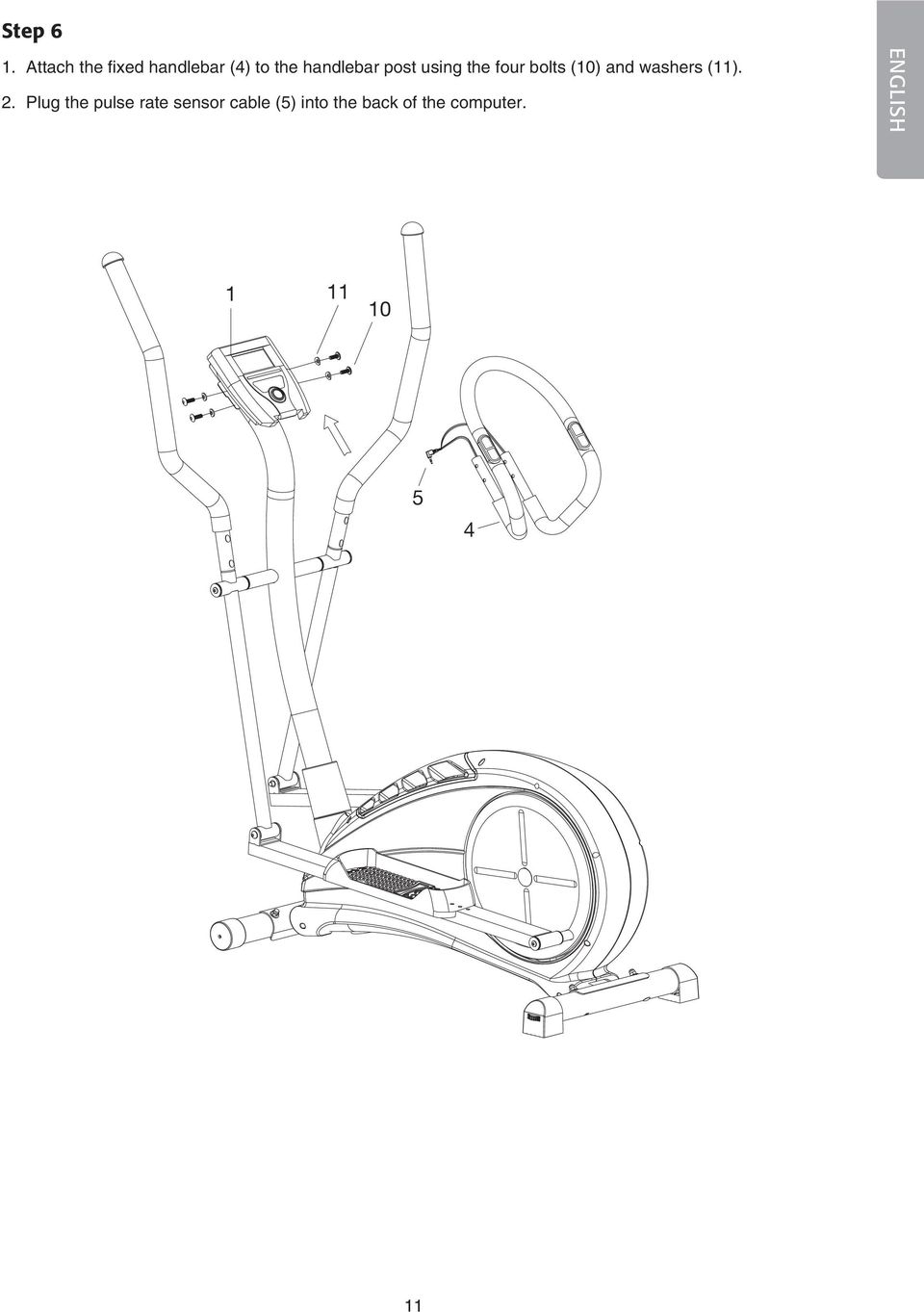 post using the four bolts (10) and washers (11).