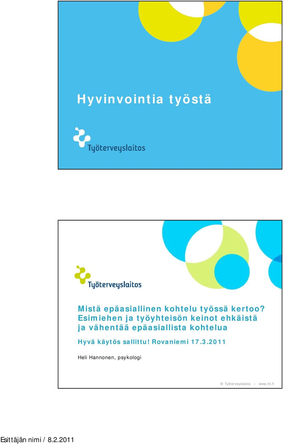 Esimiehen ja työyhteisön keinot ehkäistä ja