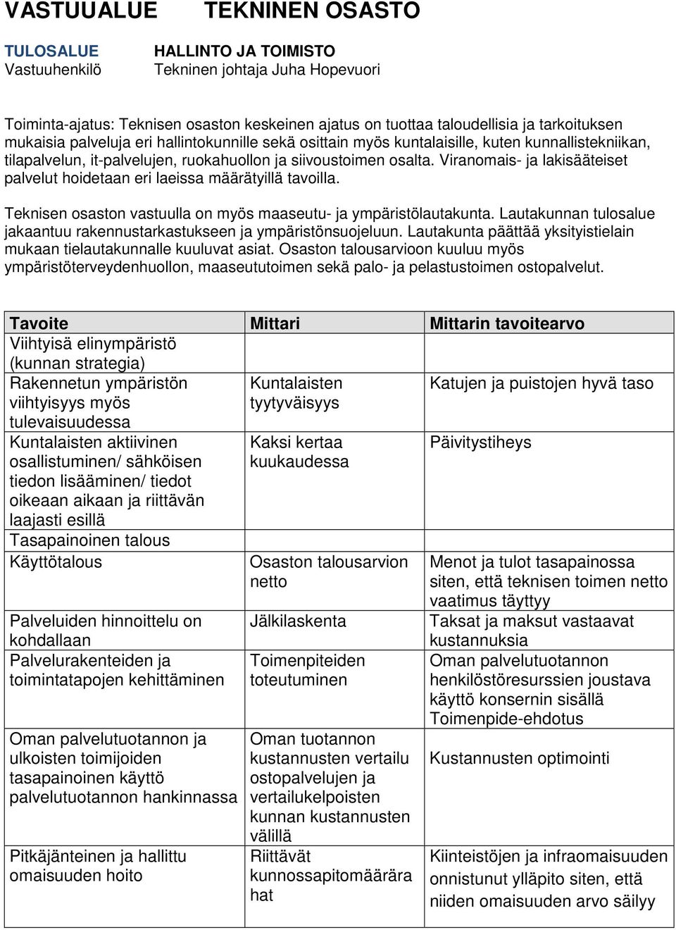 Viranomais- ja lakisääteiset palvelut hoidetaan eri laeissa määrätyillä tavoilla. Teknisen osaston vastuulla on myös maaseutu- ja ympäristölautakunta.