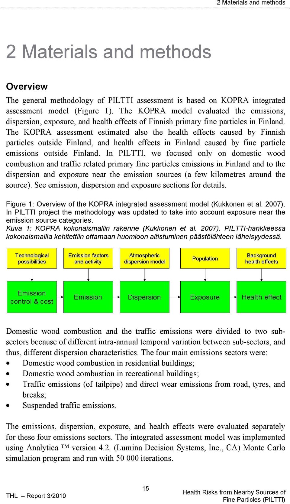 The KOPRA assessment estimated also the health effects caused by Finnish particles outside Finland, and health effects in Finland caused by fine particle emissions outside Finland.