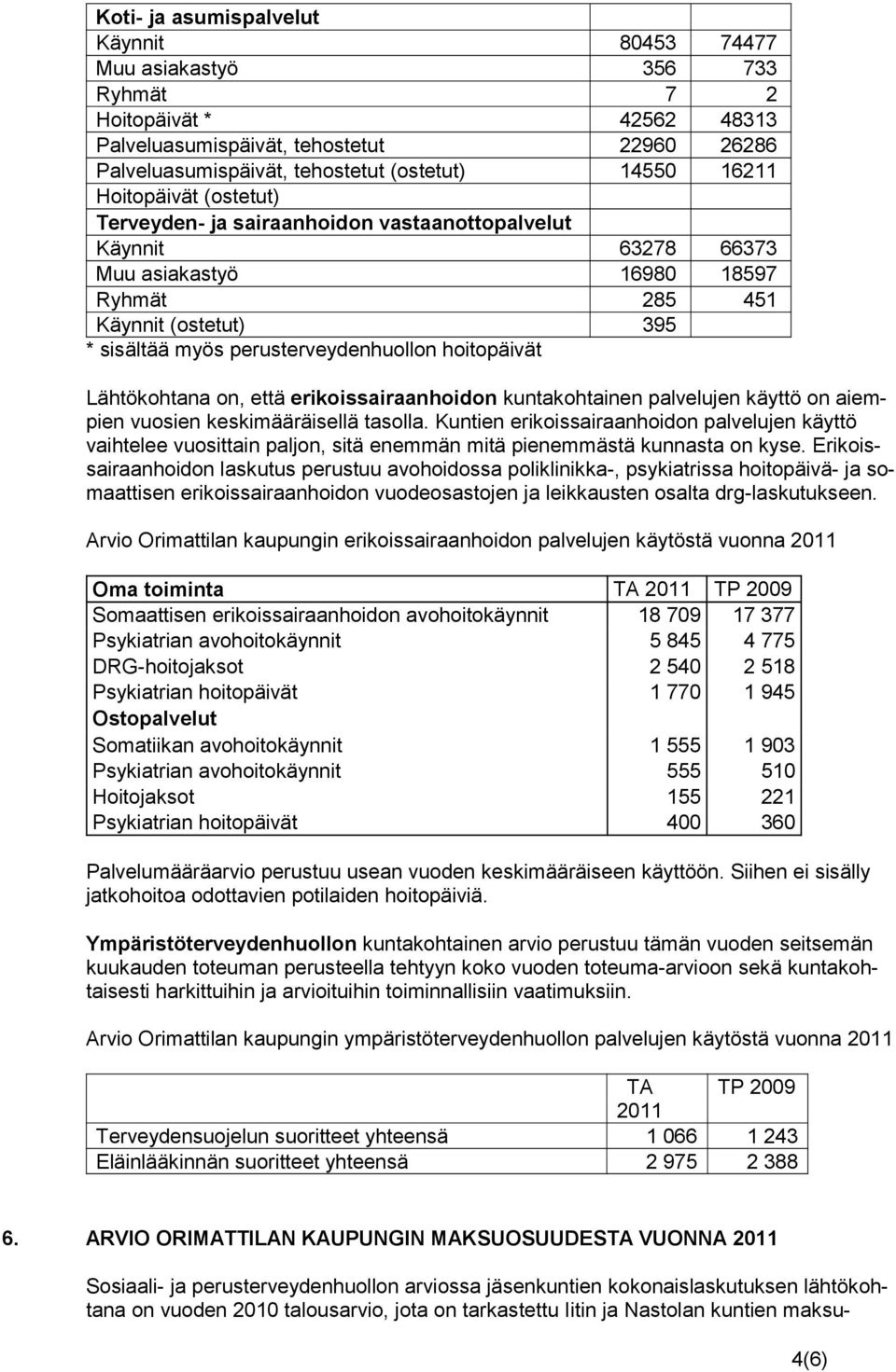 hoitopäivät Lähtökohtana on, että erikoissairaanhoidon kuntakohtainen palvelujen käyttö on aiempien vuosien keskimääräisellä tasolla.