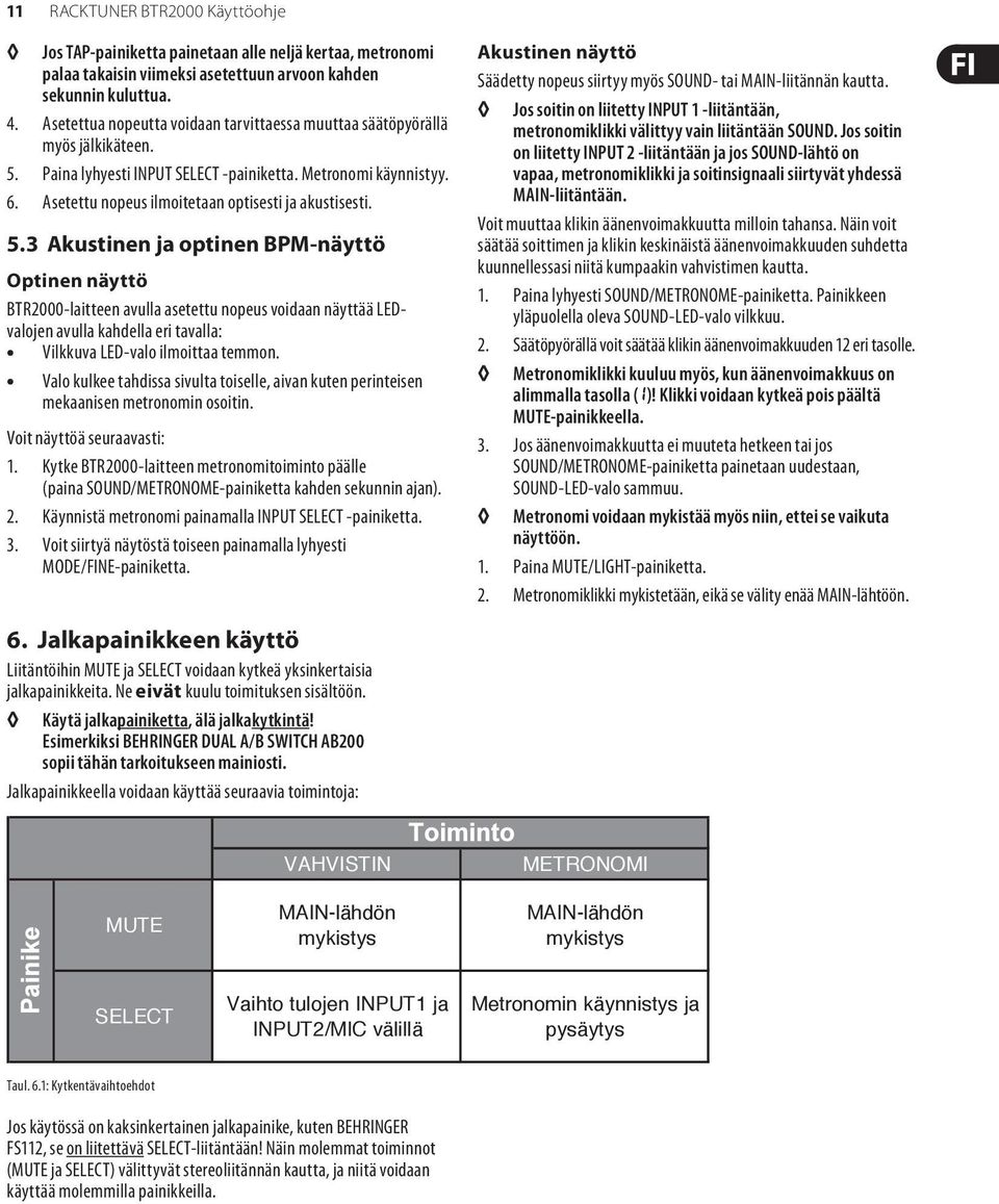 Asetettu nopeus ilmoitetaan optisesti ja akustisesti. 5.