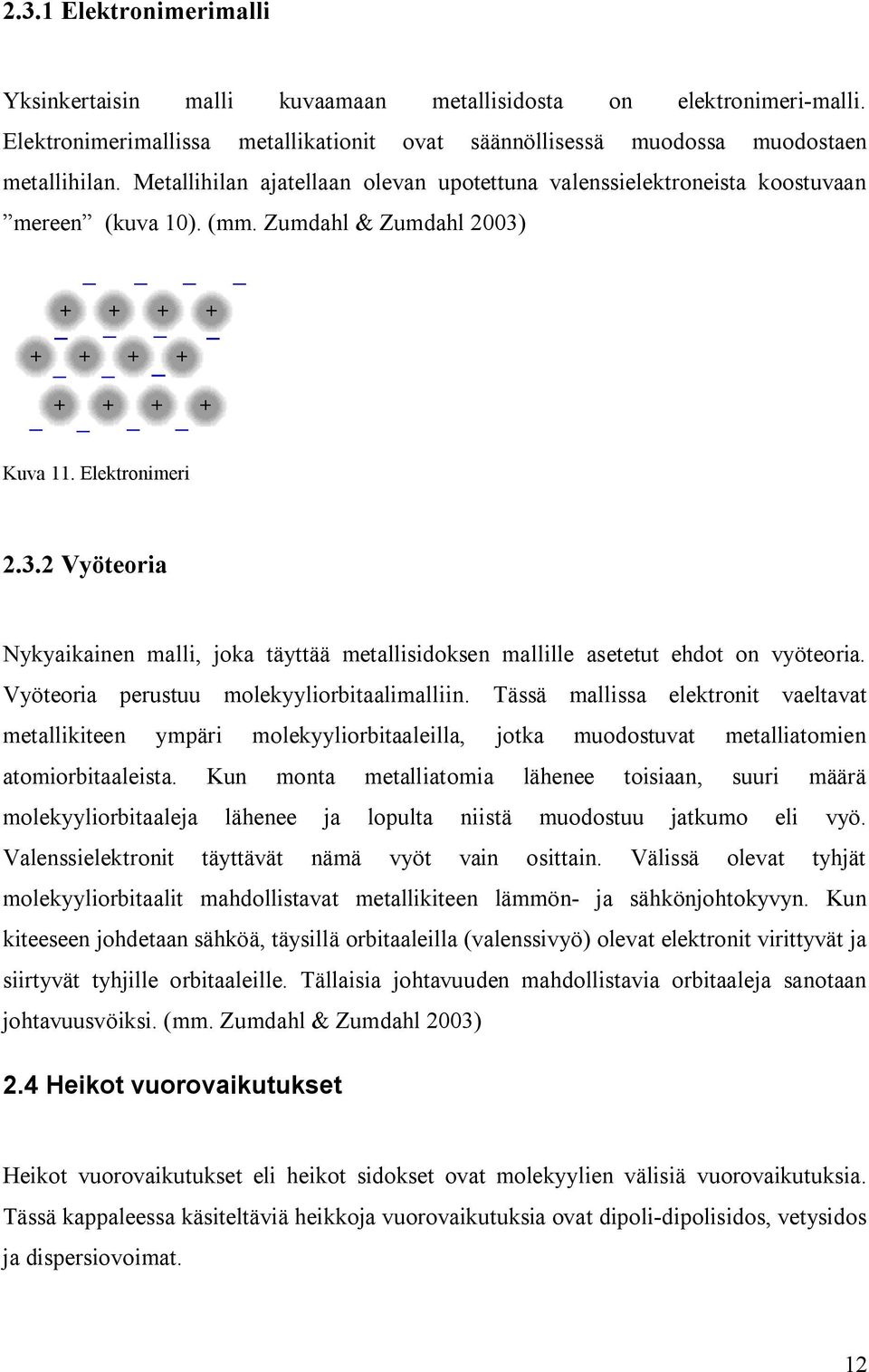 Kuva 11. Elektronimeri 2.3.2 Vyöteoria Nykyaikainen malli, joka täyttää metallisidoksen mallille asetetut ehdot on vyöteoria. Vyöteoria perustuu molekyyliorbitaalimalliin.