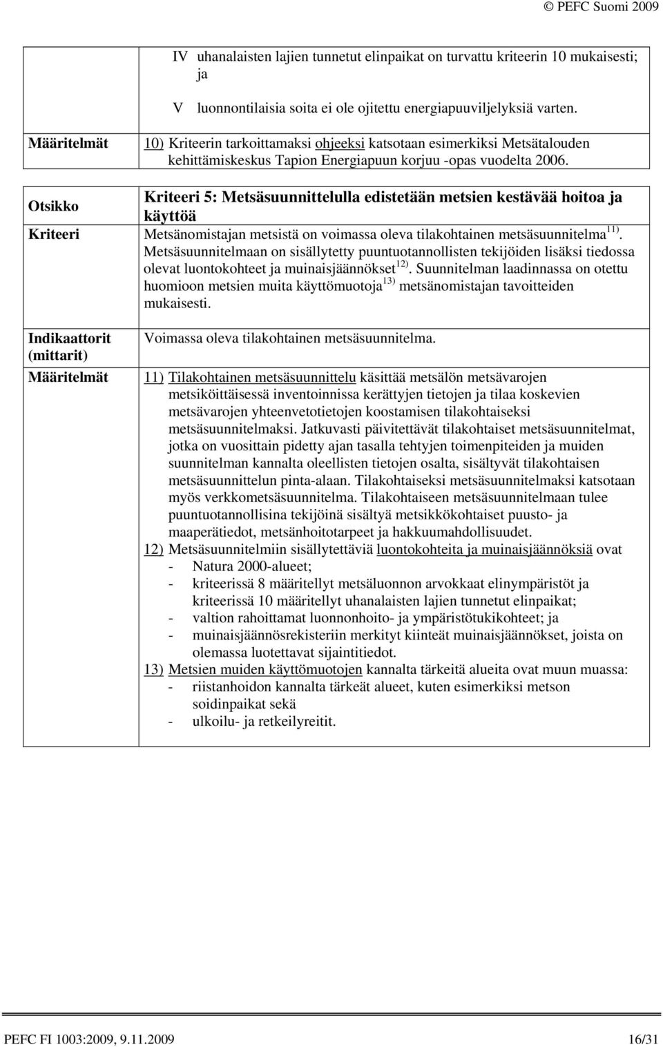 5: Metsäsuunnittelulla edistetään metsien kestävää hoitoa ja käyttöä Metsänomistajan metsistä on voimassa oleva tilakohtainen metsäsuunnitelma 11).