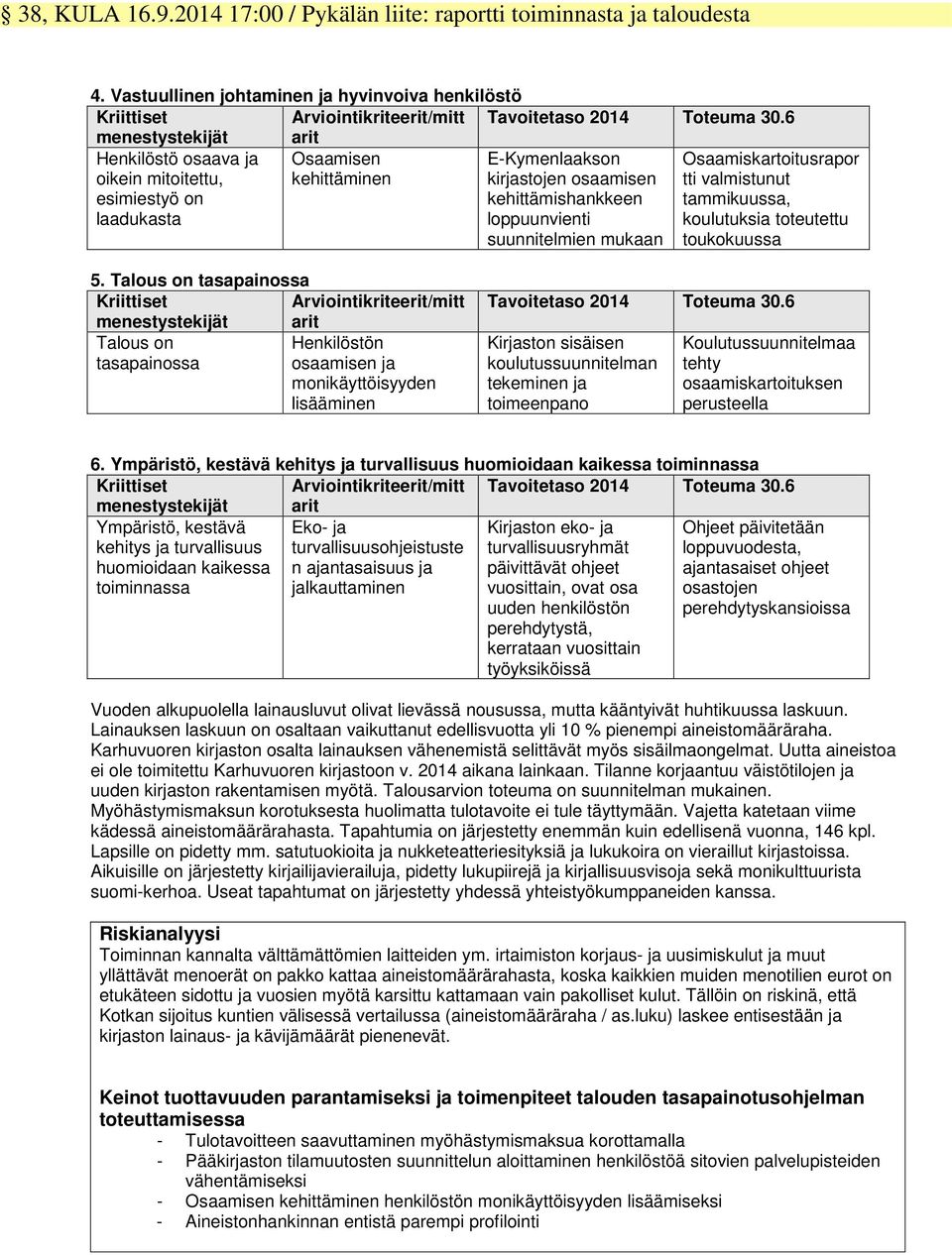 mukaan Osaamiskartoitusrapor tti valmistunut tammikuussa, koulutuksia toteutettu toukokuussa 5.