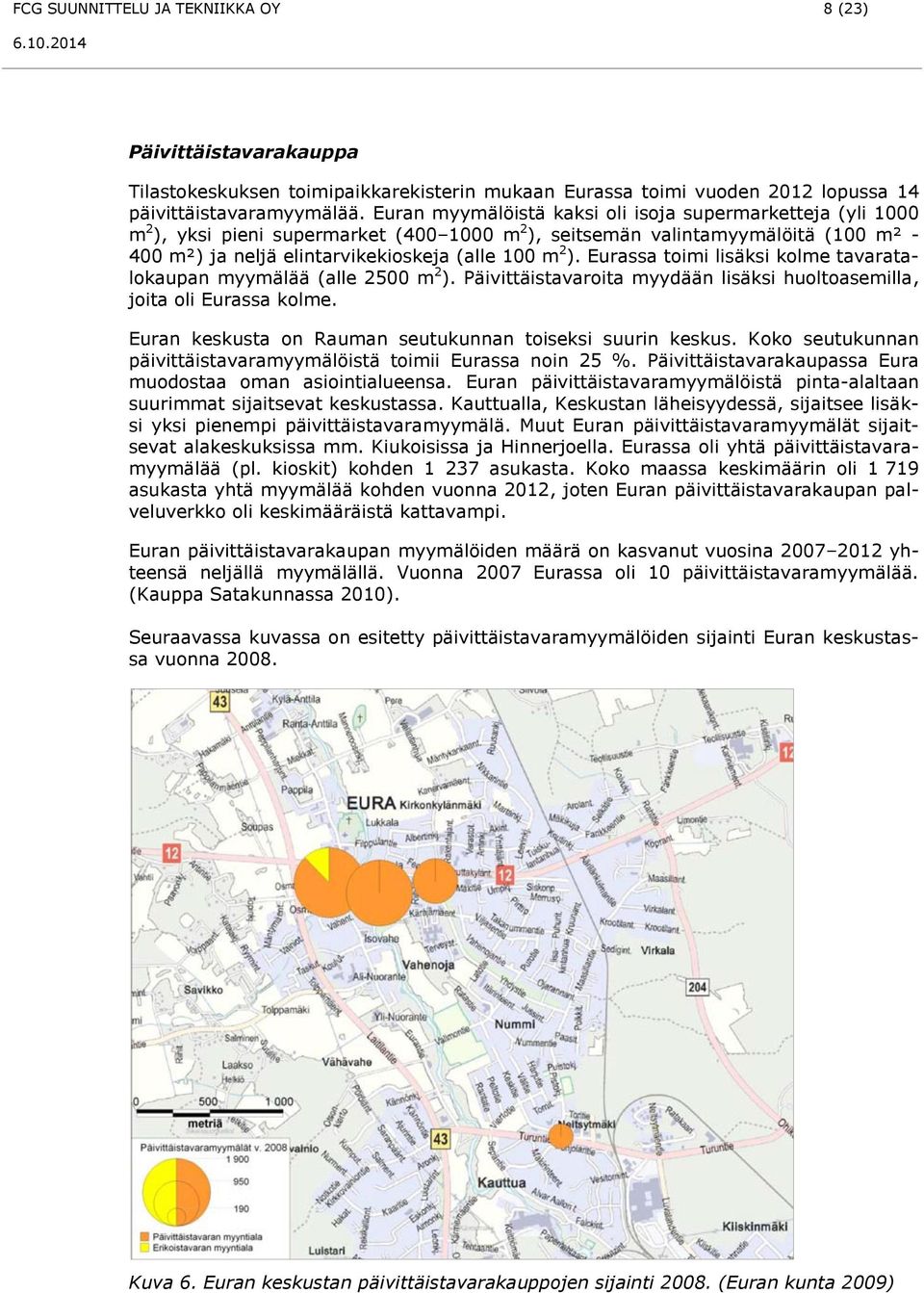 Eurassa toimi lisäksi kolme tavaratalokaupan myymälää (alle 2500 m 2 ). Päivittäistavaroita myydään lisäksi huoltoasemilla, joita oli Eurassa kolme.