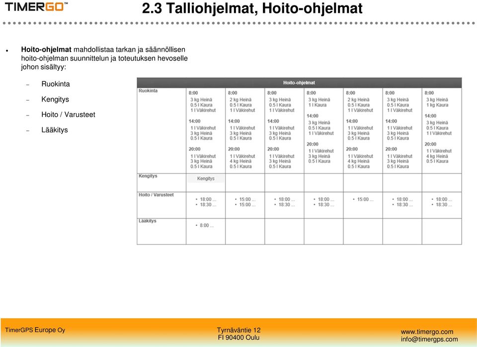 hoito-ohjelman suunnittelun ja toteutuksen