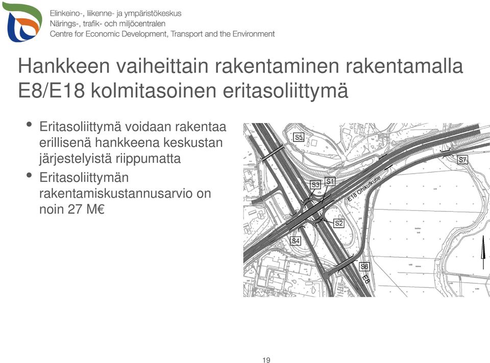 rakentaa erillisenä hankkeena keskustan järjestelyistä