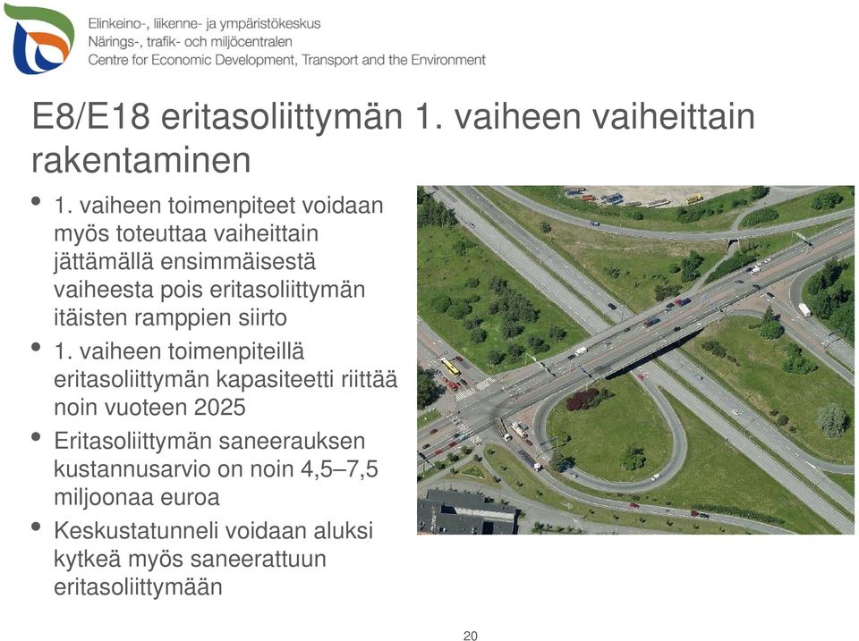 eritasoliittymän itäisten ramppien siirto 1.