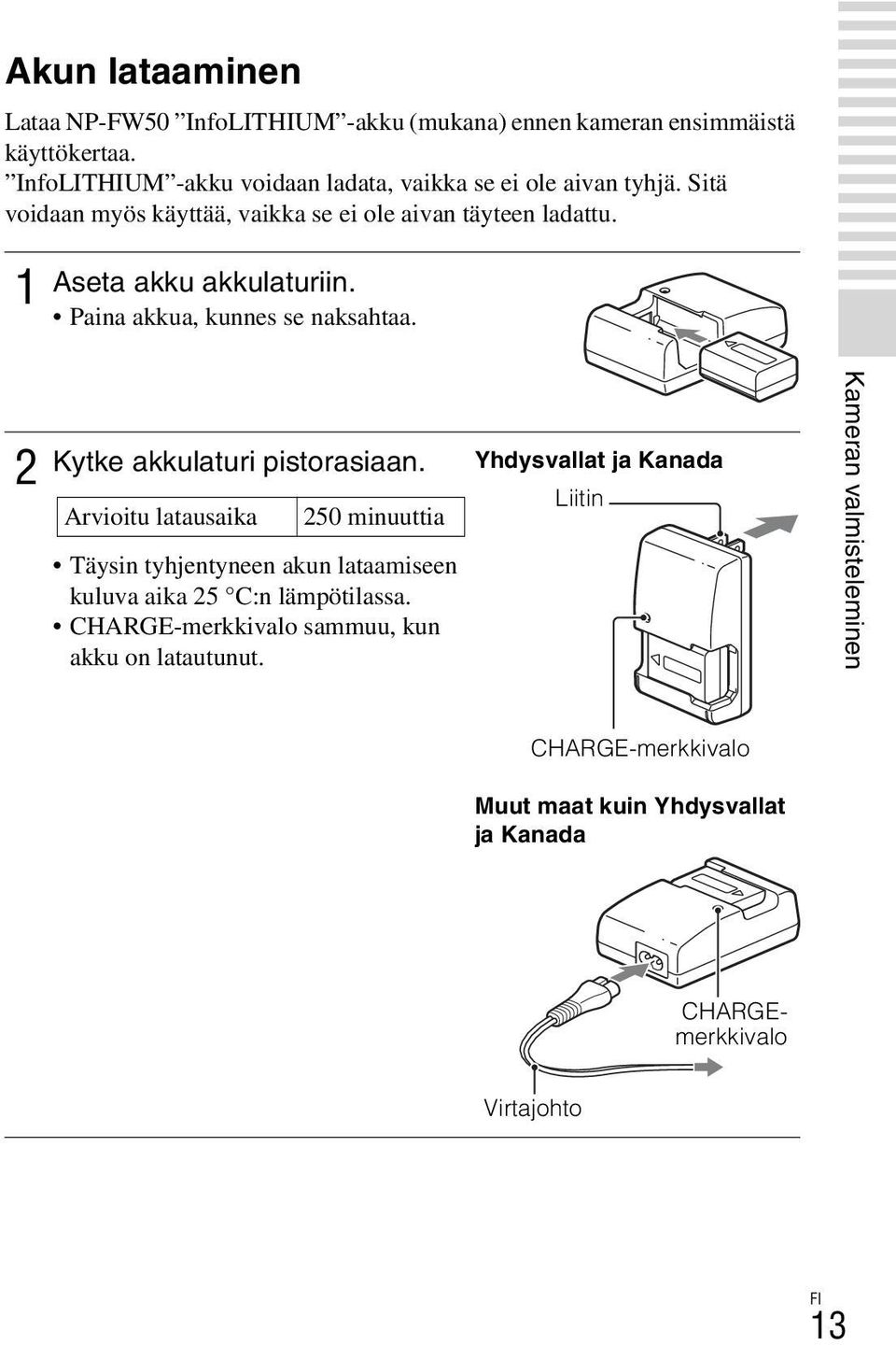 1 Aseta akku akkulaturiin. Paina akkua, kunnes se naksahtaa. 2 Kytke akkulaturi pistorasiaan.