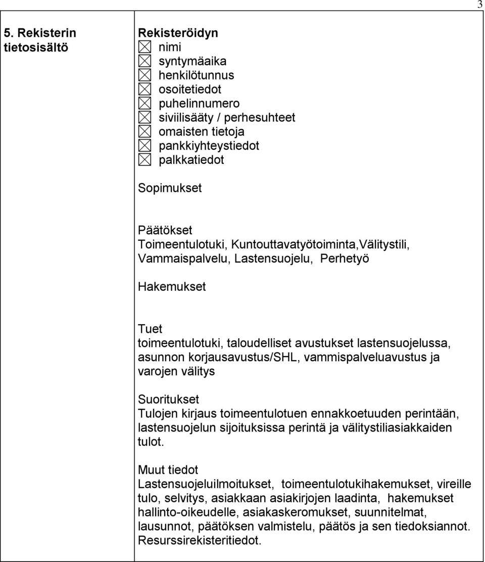 vammispalveluavustus ja varojen välitys Suoritukset Tulojen kirjaus toimeentulotuen ennakkoetuuden perintään, lastensuojelun sijoituksissa perintä ja välitystiliasiakkaiden tulot.