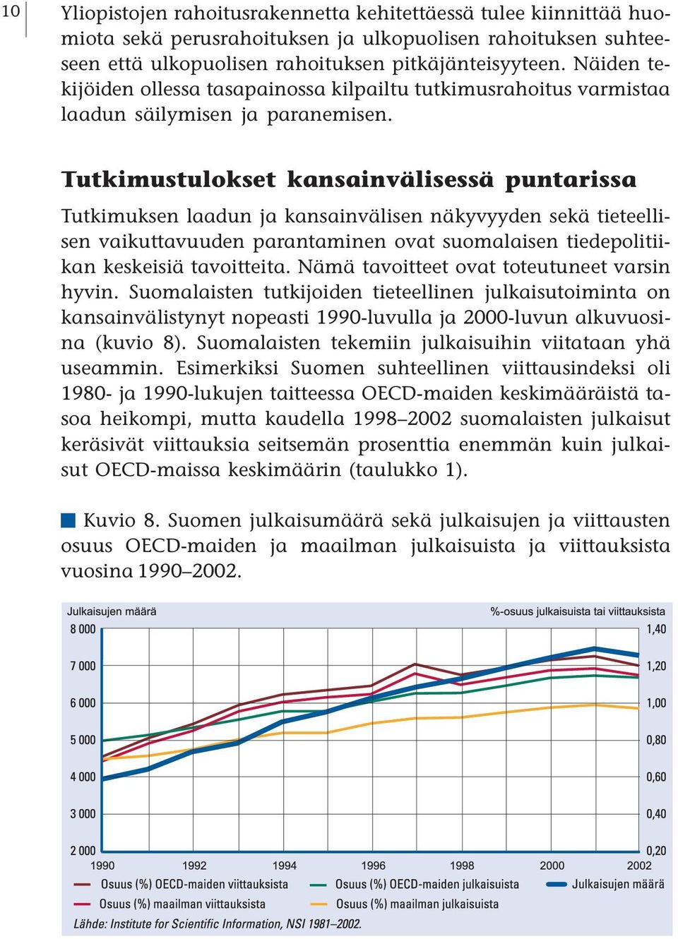 Tutkimustulokset kansainvälisessä puntarissa Tutkimuksen laadun ja kansainvälisen näkyvyyden sekä tieteellisen vaikuttavuuden parantaminen ovat suomalaisen tiedepolitiikan keskeisiä tavoitteita.