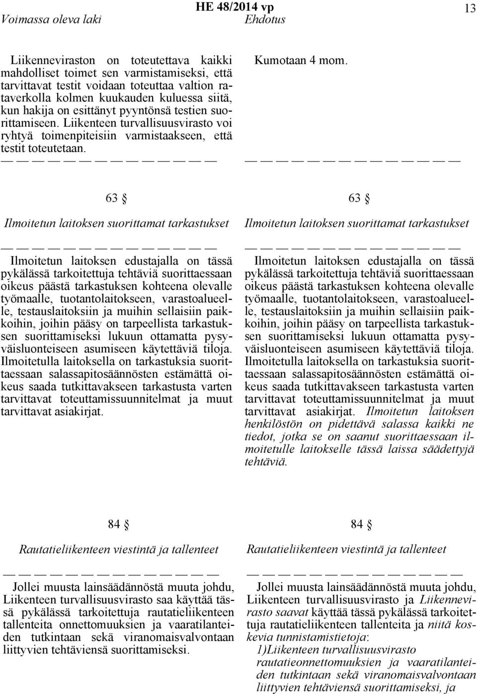 63 Ilmoitetun laitoksen suorittamat tarkastukset Ilmoitetun laitoksen edustajalla on tässä pykälässä tarkoitettuja tehtäviä suorittaessaan oikeus päästä tarkastuksen kohteena olevalle työmaalle,