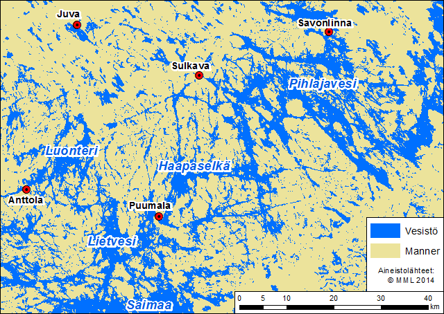 1.1 Suomen vesistö- ja saaristo-olosuhteet Suomi on yksi maailman vesistöisimmistä maista, sillä Suomen 187 888 järveä ja lampea kattavat kymmenesosan (33 000 km 2 ) maan pinta-alasta, minkä lisäksi