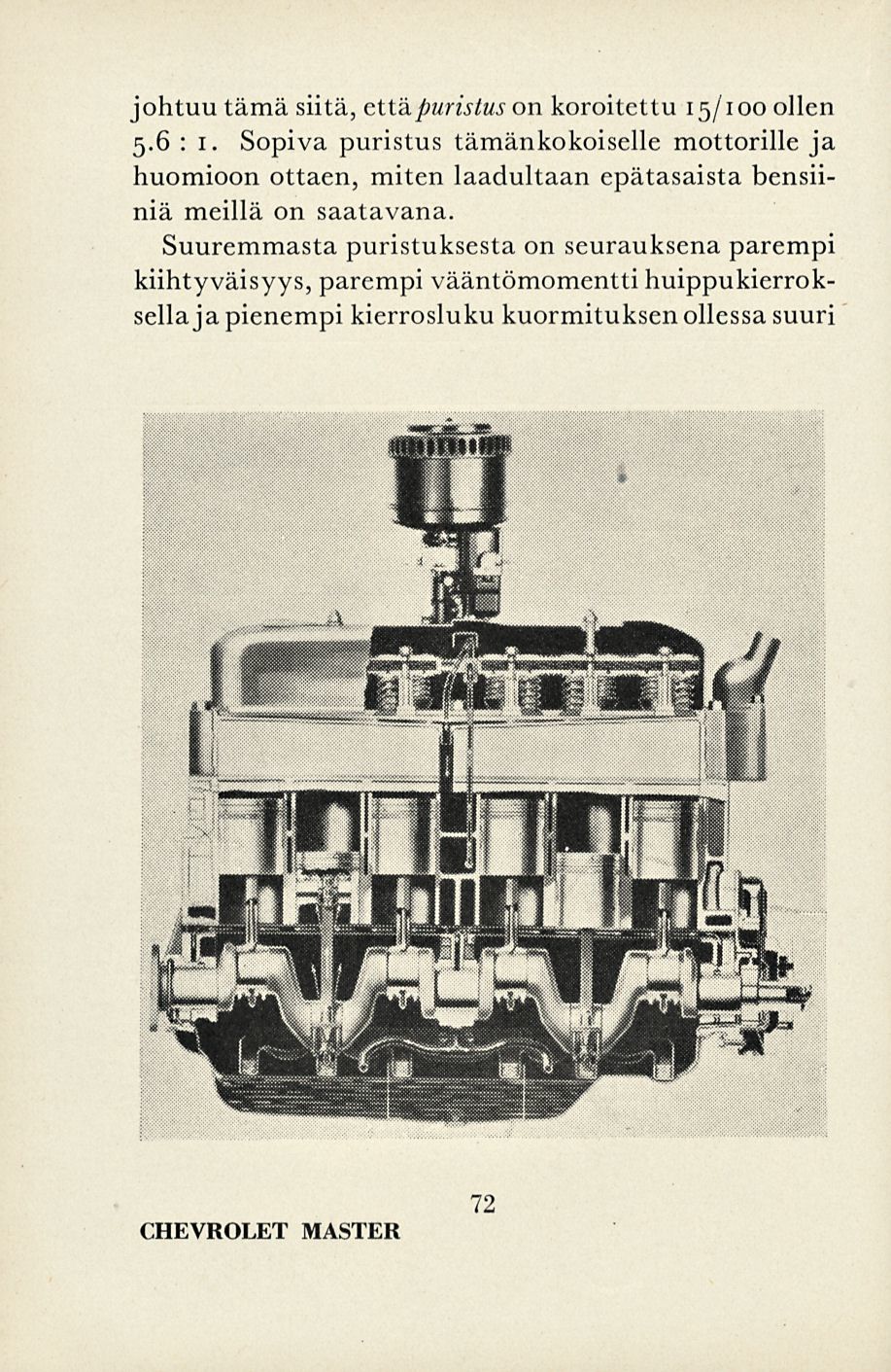 johtuu tämä siitä, että puristus on koroitettu 15/100 ollen : 5.6 1.