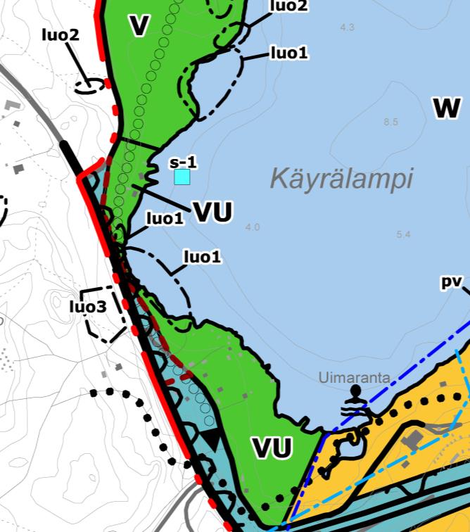 Kymenlaakson maakuntakaavan tarkistuksessa Kauppa- ja merialue kaavamuutosalue on merkitty virkistysalueeksi (V). Alueen läpi kulkeva valtatie 15 on merkitty valtatieksi.