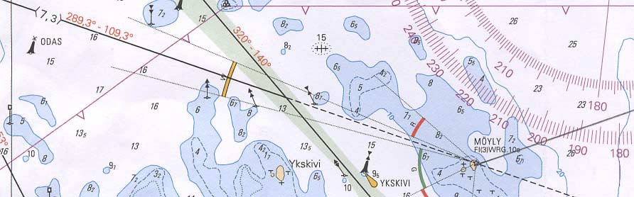 Tehtävä 5. Lähdet Odas-poijulta ohjaten kompassisuuntaa KS = 81.