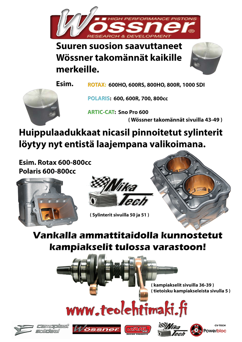 Suuren suosion saavuttaneet Wössner takomännät kaikille merkeille Huippulaadukkaat Nicasil pinnoitetut sylinterit löytyvät nyt entistä