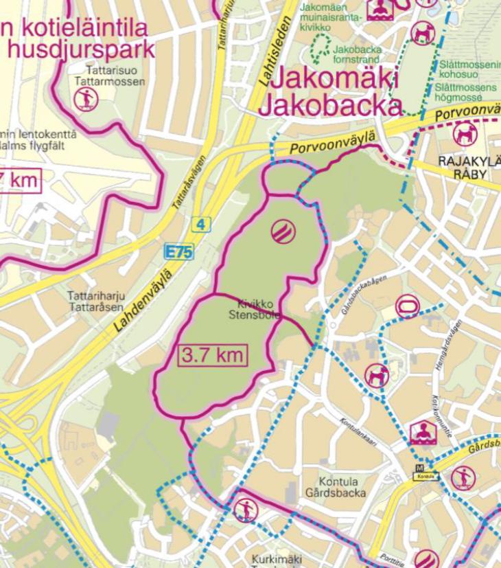10 Suunnittelualueella on nyt pyöräilyn BMX-rata ja agility-kenttä sekä kallioaluetta ja täyttömaata.