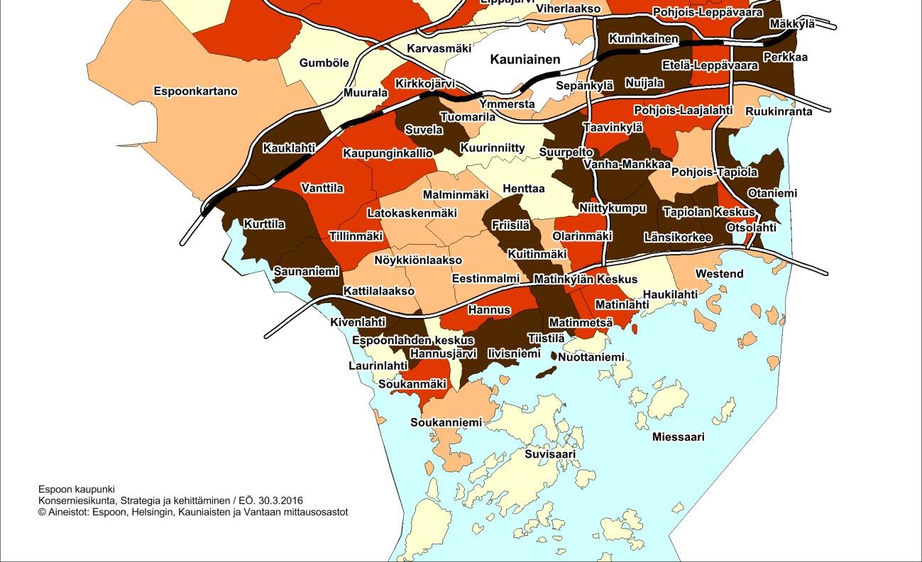 Espooseen valmistuu 2016-2025 yhteensä 28 000 uutta asuntoa Eniten uusia asuntoja valmistuu Suurpeltoon yli 2 300 Yli 1 000