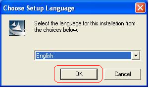 Kohta 2: Valitse ohjelmistoon käytettävä kieli
