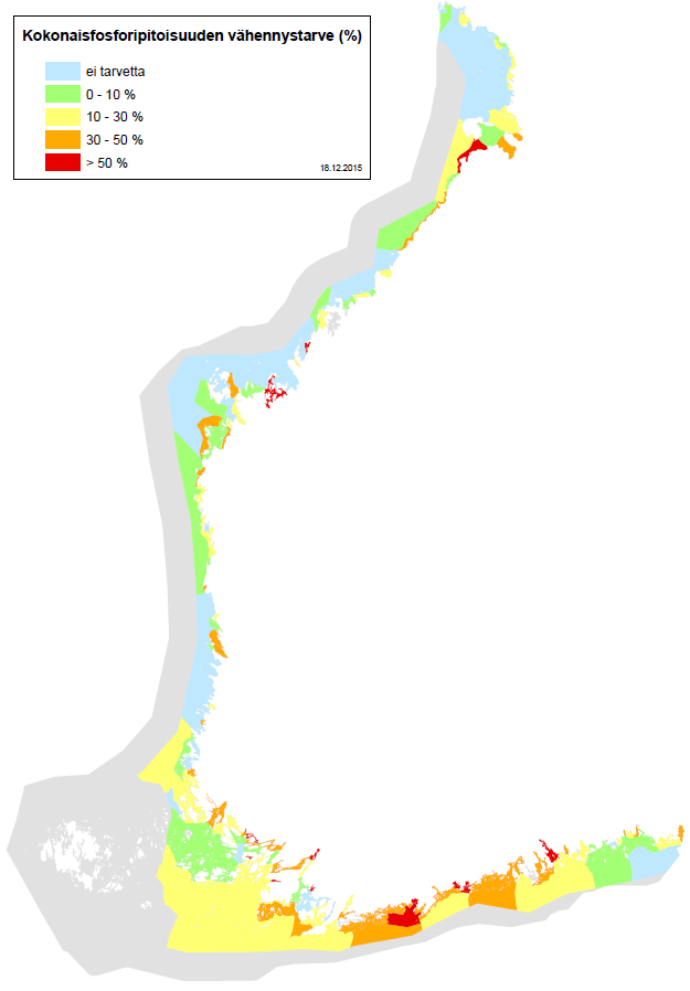 Vesienhoidon ekologisen luokituksen mukaan Pohjanlahden ulommat rannikkovedet ovat hyvässä tilassa, mikä on ristiriidassa aiemmin mainitun HELCOMin (214) Itämeren rehevöitymisarvion kanssa.