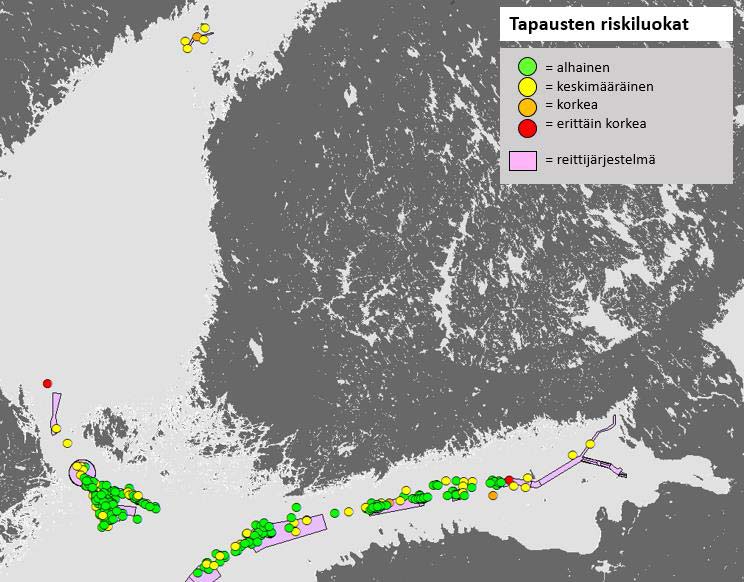 Tuloksia pähkinänkuoressa; vaikutus turvallisuuteen Selvityksen perusteella voidaan arvioida, että kolmen vihreän valon käyttö ei pienentäisi merkittävästi alusten yhteentörmäysriskiä Suomenlahden,