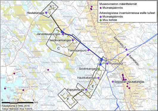 LÄNSI-TOHOLAMMIN TUULIPUISTON 110 KV SISÄINEN VOIMALINJA, YMPÄRISTÖSELVITYS 30 LÄNSI-TOHOLAMMIN TUULIPUISTON 110 KV SISÄINEN VOIMALINJA, YMPÄRISTÖSELVITYS 31 Suunniteltu voimajohto ja maakaapeloinnit