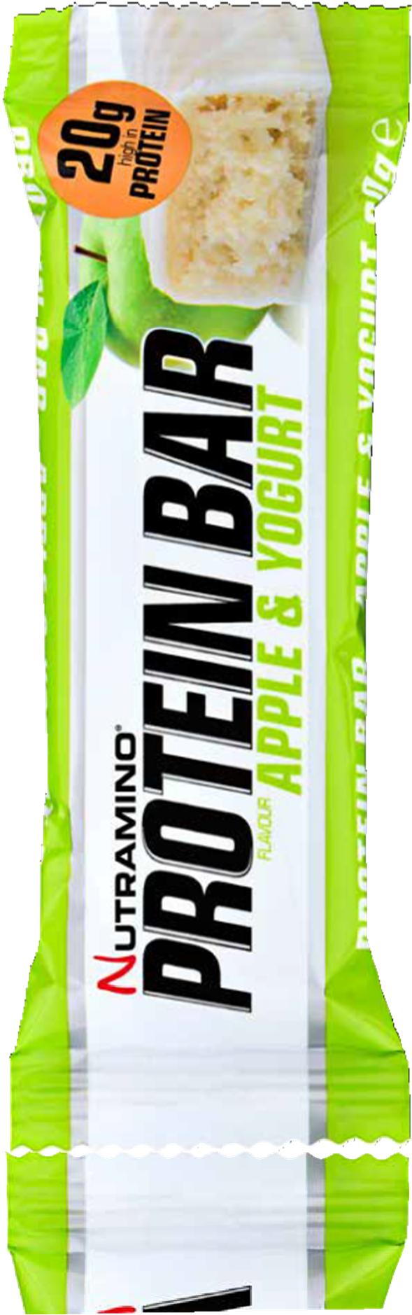 PROTEIINIPATUKKA APPLE & YOGURT 60 g Nutramino Protein Bar Apple & Yogurt on herkullisen raikas proteiinipatukka, joka hemmottelee makuhermojasi proteiinipitoisuudesta tinkimättä.