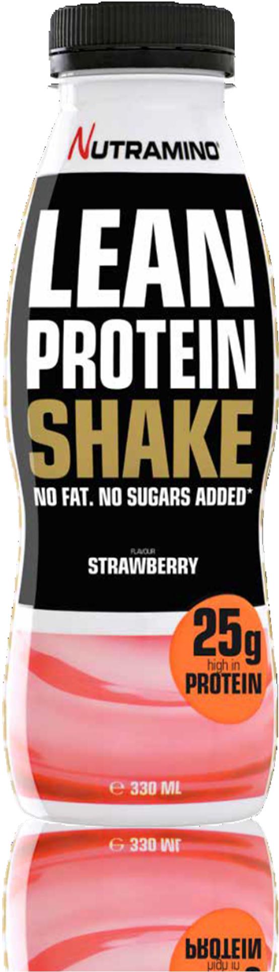 LEAN PROTEIN SHAKE STRAWBERRY 330 ml Nutramino Lean Protein Shake on maailman herkullisin dieettishake. Se sisältää 25 g proteiinia, joka auttaa tukemaan lihasten palautumista.